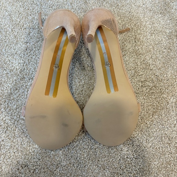 Sam Edelman Arielle Pink Sparkly Strappy Heel Pump Sexy Formal Dressy Metallic - Picture 5 of 10